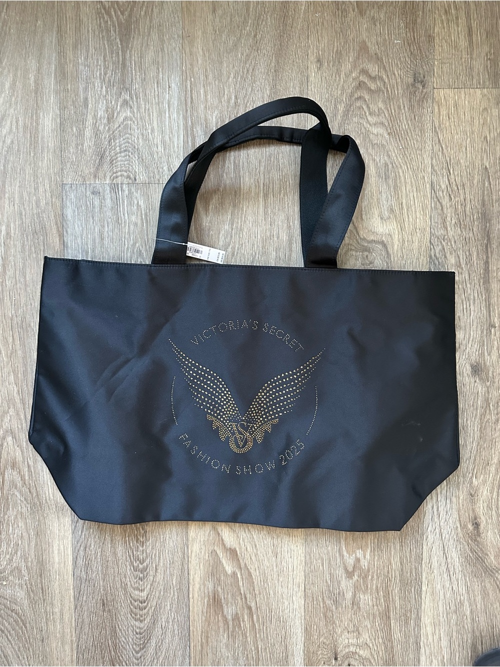 Victoria’s Secret Angel Wings Rhinestones Black Nylon Fashion Show 2025 Tote NWT